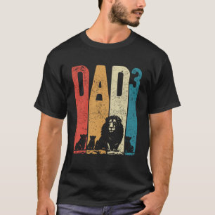 Papa Lion Cubs Vatertag Vater Drei Kinder T-Shirt
