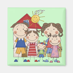 Papa, Mama, große Schwester, mittlere Schwester, k Magnet