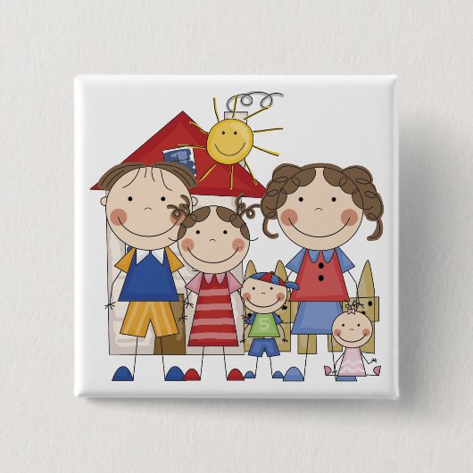 Papa, Mama, große Schwester, mittlerer Bruder, Bab Button (Vorderseite)
