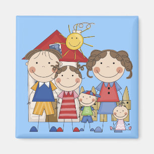 Papa, Mama, große Schwester, mittlerer Bruder, Bab Magnet
