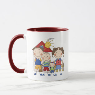 Papa, Mama, großer Bruder, kleiner Bruder Familie Tasse