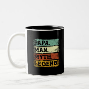 Papa Mann Mythos Legende Vatertag Vintage Zweifarbige Tasse