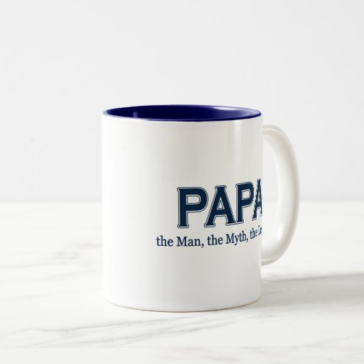 Papa-Mann-Mythos-Legenden-Tasse Zweifarbige Tasse (VorderseiteRechts)
