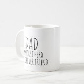 Papa Mein Erster Held Mein Bester Freund Minimalis Kaffeetasse (Vorderseite Links)