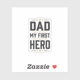 Papa Mein Erster Held Vintage-Typografie-Shirt-Des Aufkleber