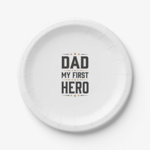 Papa Mein Erster Held Vintage-Typografie-Shirt-Des Pappteller