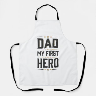 Papa Mein Erster Held Vintage-Typografie-Shirt-Des Schürze