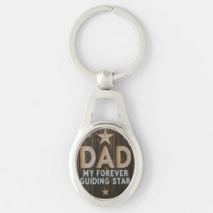 Papa: Mein ewiger Leitstern Metall-Oval-Schlüssela Schlüsselanhänger
