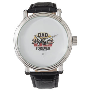 Papa mein Held für immer Retro Vintage Shirt Desig Armbanduhr