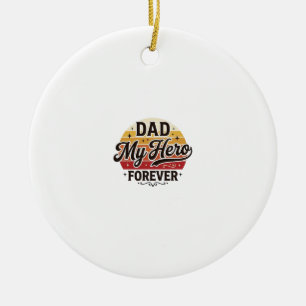 Papa mein Held für immer Retro Vintage Shirt Desig Keramik Ornament