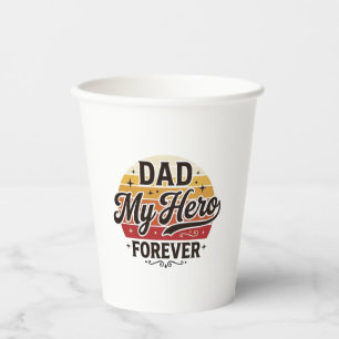 Papa mein Held für immer Retro Vintage Shirt Desig Pappbecher