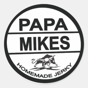 Papa Mike Jerky Runder Aufkleber
