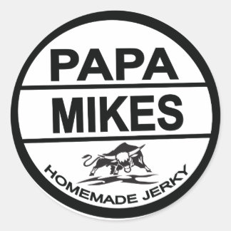 Papa Mike's hausgemachtes Rindfleisch Jerky Runder Aufkleber