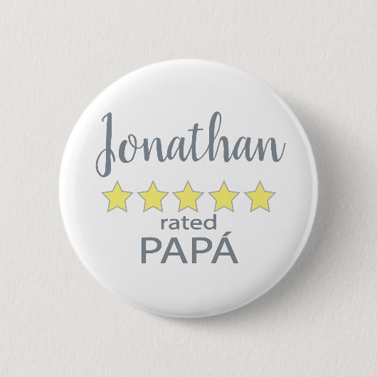 Papá mit 5 Sternen Button (Vorderseite)