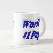 Papa mit blauem Halbtext Jumbo-Tasse (Vorderseite Rechts)