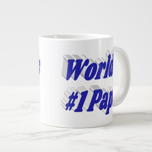 Papa mit blauem Halbtext Jumbo-Tasse (Vorderseite Rechts)