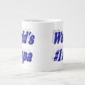 Papa mit blauem Halbtext Jumbo-Tasse (Vorderseite)