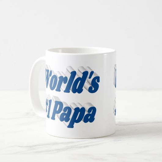 Papa mit blauem Halbtext Kaffeetasse (Vorderseite Links)