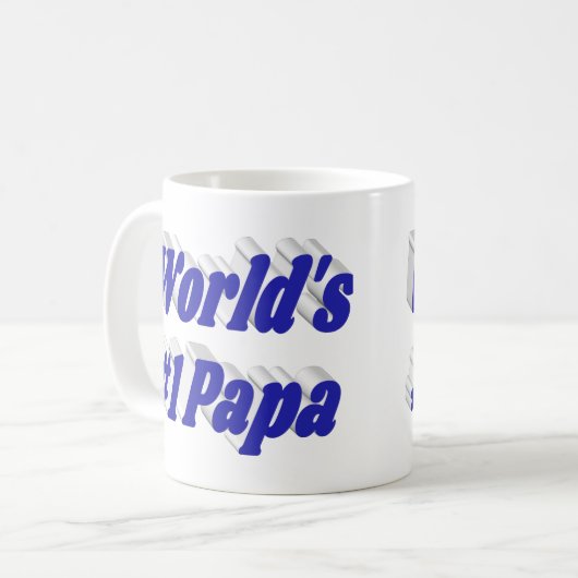 Papa mit blauem Halbtext Kaffeetasse (Vorderseite Links)