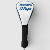 Papa mit blauem Text Golf Headcover (Vorderseite)
