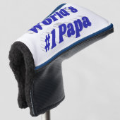 Papa mit blauem Text Golf Headcover (3/4 Vorderseite)