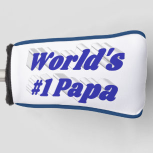 Papa mit blauem Text   Golf Headcover
