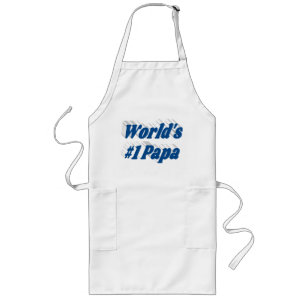 Papa mit blauem Text, lange Schürze