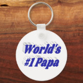 Papa mit blauem Text Schlüsselanhänger (Vorderseite)