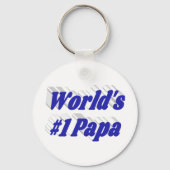 Papa mit blauem Text Schlüsselanhänger (Rückseite)