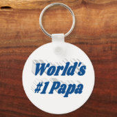 Papa mit blauem Text Schlüsselanhänger (Rückseite)