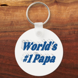 Papa mit blauem Text Schlüsselanhänger