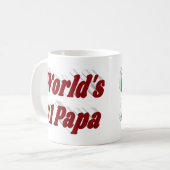 Papa mit bordeauxfarbenem Halbtext Kaffeetasse (Vorderseite Links)