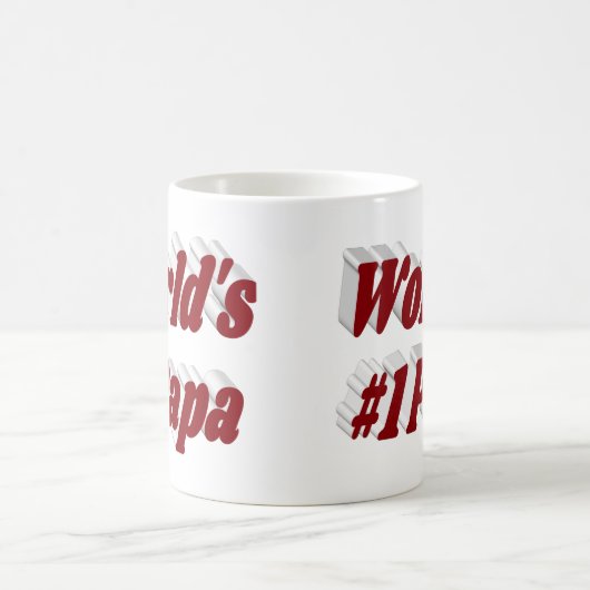 Papa mit bordeauxfarbenem Halbtext Kaffeetasse (Mittel)