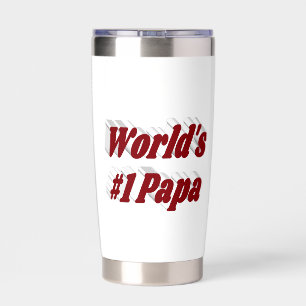Papa mit bordeauxfarbenem Halbtext Thermobecher