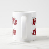 Papa mit bordeauxfarbener Halbtext-Riesen-Tasse Jumbo-Tasse (Rückseite)