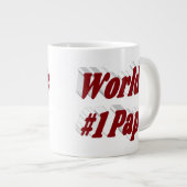 Papa mit bordeauxfarbener Halbtext-Riesen-Tasse Jumbo-Tasse (Vorderseite Rechts)