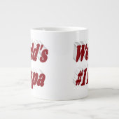 Papa mit bordeauxfarbener Halbtext-Riesen-Tasse Jumbo-Tasse (Vorderseite)