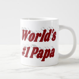 Papa mit bordeauxfarbener Halbtext-Riesen-Tasse Jumbo-Tasse