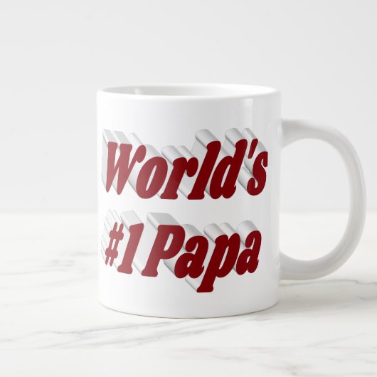 Papa mit bordeauxfarbener Halbtext-Riesen-Tasse Jumbo-Tasse (Rechts)