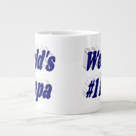Papa mit dunkelblauem Halbtext Jumbo-Tasse