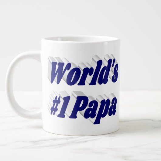 Papa mit dunkelblauem Halbtext Jumbo-Tasse (Links)