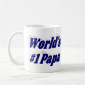 Papa mit dunkelblauem Halbtext Kaffeetasse (Links)