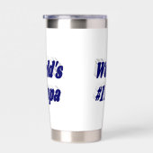 Papa mit dunkelblauem Halbtext Thermobecher (Rechts)