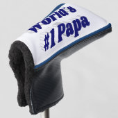 Papa mit dunkelblauem Text-Kopfdeckel Golf Headcover (3/4 Vorderseite)