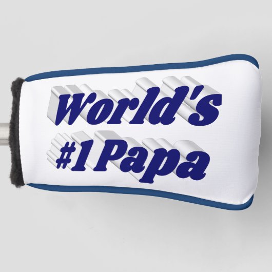 Papa mit dunkelblauem Text-Kopfdeckel Golf Headcover (Vorderseite)