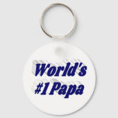 Papa mit dunkelblauem Text Schlüsselanhänger (Rückseite)