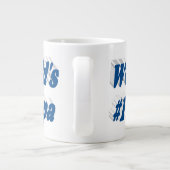 Papa mit Meerblau Halbtext Riesenkaffee Tasse (Rückseite)