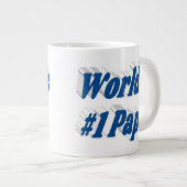 Papa mit Meerblau Halbtext Riesenkaffee Tasse (Vorderseite Rechts)