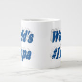 Papa mit Meerblau Halbtext Riesenkaffee Tasse (Vorderseite)