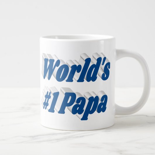 Papa mit Meerblau Halbtext Riesenkaffee Tasse (Rechts)